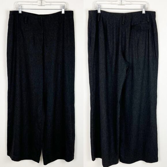 J.Jill Women’s Wool Blend Pant Trouser Wide Full Leg Dark Gray Size 12 - Picture 1 of 7